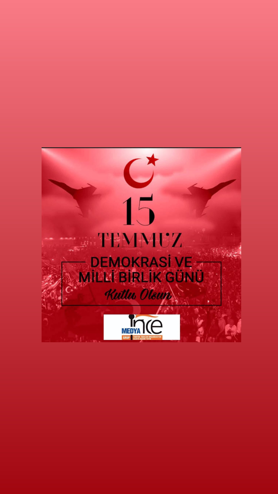 15 TEMMUZ DEMOKRASİ VE MİLLİ BİRLİK GÜNÜ KUTLU OLSUN!